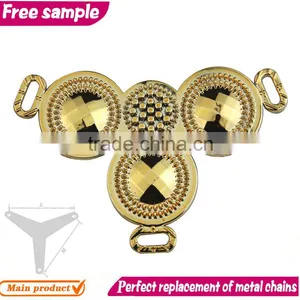 Round Type Gold TPU Metal Woman Shoe Chain Decorative Flowers thumbnail-1