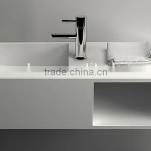 Modern Bathrooms Wash Basin for Hotel , Wall Hung Acrylic Solid Surface Wash Basin,Artificial Stone Washing Basin thumbnail-5