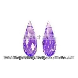 Amethyst Faceted Drops, Loose Gemstone Semiprecious Stone Drops, Purple Color Amethyst Drops thumbnail-1