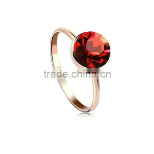 OUXI Big Red Stone Rings With Austria Crystal thumbnail-1