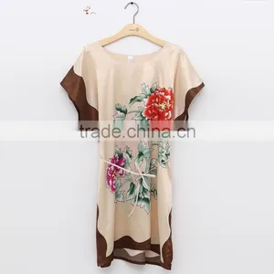 China Printed Silk Nightgown thumbnail-1
