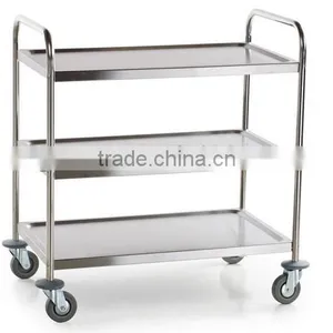3-Tier Utility Stainless Steel Cart thumbnail-1