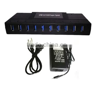Super Speed Multi USB 3.0 10-Port Hub External Powered With Adaper thumbnail-2