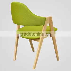 Green Color Fabric Indoor Wood Chair thumbnail-3