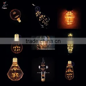 Diamond Led Light G125 Round Shape Fireworks Bulb E27 Brass thumbnail-1