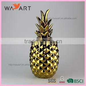 Hot Sale Gold Ceramic Pineapple Decor thumbnail-1