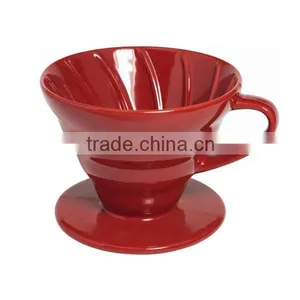 OEM Custom Red Ceramic Coffee Dripper For Sale thumbnail-1