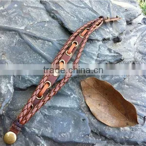 Retro Cow Hide Punk Style Simple Mens Braided Bracelets for Sale thumbnail-1