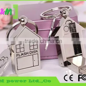 Metal House Usb Flash Drive,OEM House Shape Usb,metal Usb With Keychain thumbnail-2