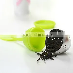 BPA Silicone And Stainless Steel Tea Infuser Leaf Strainer Silicone Leaf thumbnail-1