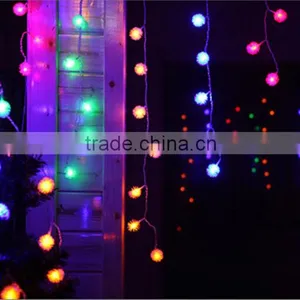 Christmas Rechargeable 30LED Plush Ball Solar Festival Lights thumbnail-2