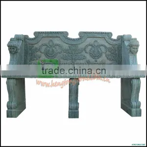Green Marble Outdoor Bench,Long Bench With Flower Carvings thumbnail-1