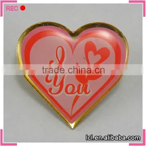 Wholesale Custom Lapel Pins, Letter"I LOVE YOU" Heart Shaped Lapel Pins thumbnail-1