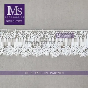 Good Price Lace in 7.5cm Wide Embroidery Polyester Lace Trim Eyelash in White Lace Trim thumbnail-1