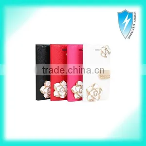 Flip Style Bling Diamond Good Leather Magnetic Case Cover For Iphone 5 thumbnail-1