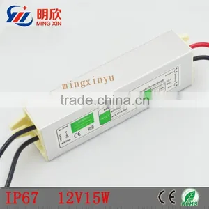 Waterproof 15W LED Driver , IP67 Waterproof Outdoor DC12V Constant Current Led Driver/ Led Lighting Driver With Factory Price thumbnail-1