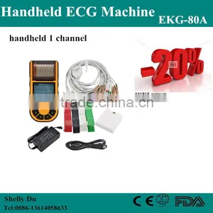 Price CE&ISO Certification One Channel Handheld Human Use Electrocardiograph ECG Machine EKG Machine Price With Software-Shelly thumbnail-1