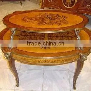 Antique Table - French Table With Brass - French Coffee Table With Ormolu thumbnail-4