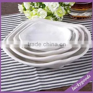 Hot Sale Restaurant Use White Melamine Rectangular Plates thumbnail-5