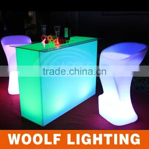 Glowing Rectangular LED Cocktail Lounge Table LED Party Events Lighting Up Decorative Table thumbnail-3