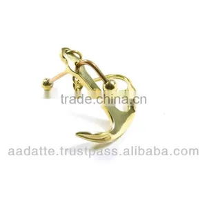 Brass Anchor Keychain Brass Anchor With Rod Keychain Nautical Key Chain thumbnail-1