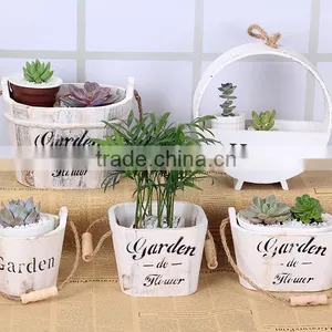 2016 High Quality Wall Hanging Houseware Decoration Wooden Flower Pot thumbnail-5