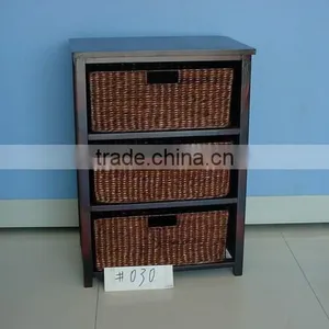 Hotsale Willow Magazine Storage Drawers Cabinet Baskets With Handles thumbnail-1