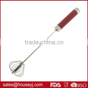 Portable Kitchen Semi-automatic Hand Pressure Rotary Egg Beater Egg Whisk thumbnail-2