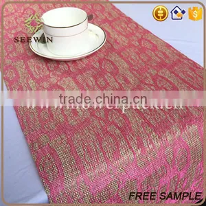 Banquet Table Runner Polyester Jute Fabric thumbnail-4