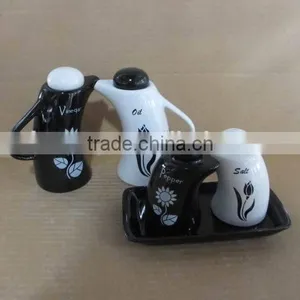 Kitchenware Ceramic Salt Pepper Oil and Vinegar Cruet Sets thumbnail-1