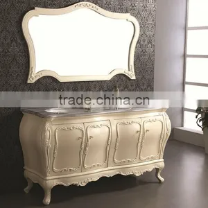 Lastest French White Color Vanities Bathroom Design, Solid Wood Bath Cabinets, Vintage Bathroom Vanity(BF08-4082) thumbnail-1