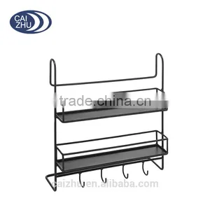 Modular 2 Tier Black Metal Wire Custom Nail Polish Display Wall Rack Utility Hanger Hooks thumbnail-1