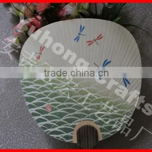 Environmental Paper Round Fan With Wood Handle thumbnail-2