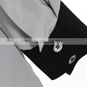 Factory Latest Designs Long Sleeves Round Collar Ladies Silk Blouses Chiffon Blouse 2015 thumbnail-2