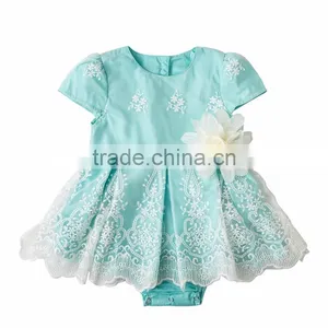 New Arrival Baby Girl Flower Bodysuit Infant Girls Romper With Skirts thumbnail-2