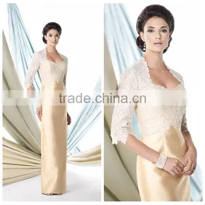 New Fashion White Lace See-through Gold Prom Evening Dress thumbnail-1