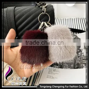 CX-R-54 Hot Selling Fashion Wholesale Mink Fur Bag Charm Lucky thumbnail-1