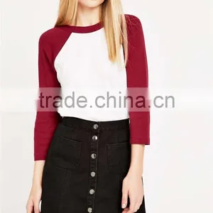 Thin Long Sleeve T-shirt Baseball T-shirt 3/4 Sleeve Raglan T-shirt thumbnail-2
