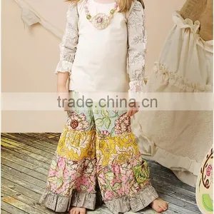 Chirstmas Outfit Red Stripe Top and Ruffle Pants Christmas Clothing Set Christmas Outfit thumbnail-3