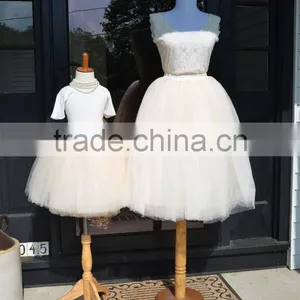 Boutique Girl Clothing Momy And Me Lace Tutu Skirt For Wholesale thumbnail-2