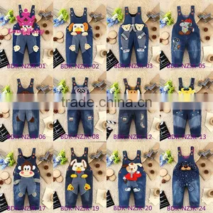 Kids Sling Denim Pants Cartoon Vest Children Trousers Fit 1-2-3T Baby Unisex thumbnail-6