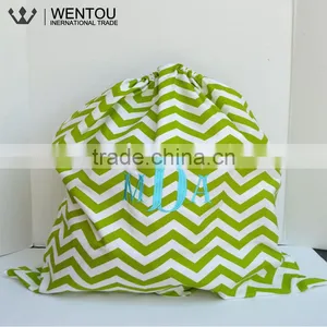 Monogramed Chevron Laundry Bag With Drawstring thumbnail-5