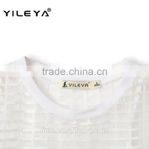 Hollow Out Net Designed Sports Style Latest Summer Fashion Women Blouses Elegant, Lace Embroidery Blouse thumbnail-5