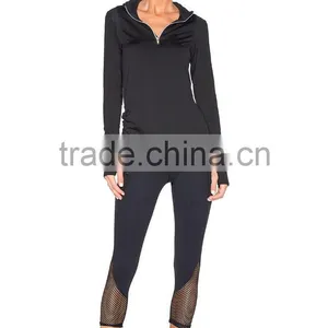 2016 Winter Wholesale Women Long Sleeved Sweat100% Cotton Plain Full Zip Hoodie thumbnail-4