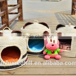 R1904H Home Basket Crafts Best Selling Handmade Straw Pet Cat House , Willow Cat Bed, Straw Pet House thumbnail-3