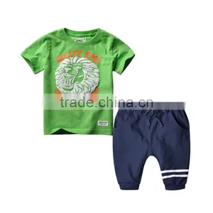 Wholesale Summer Cotton Printing Boys Kids Clothes Clothing Set thumbnail-1