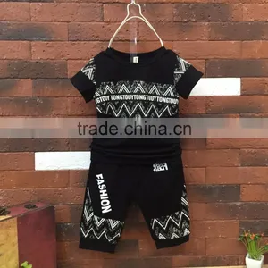 Wholesale Summer Cotton Printing Boys Kids t Shirt With Pants Set thumbnail-1