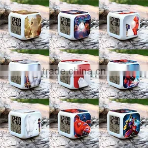 Wholesale Led Alarm Clock, Big Hero 6 Digital Clock for Children, Colorful Change LED Clocks for Kids thumbnail-1