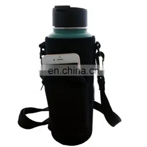 Simple Black Easy Taking Adjustable Strap Neoprene Water Bottle Sling thumbnail-5