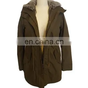 Latest Fashion European Green Faux Fur Parka Jacket Women thumbnail-2